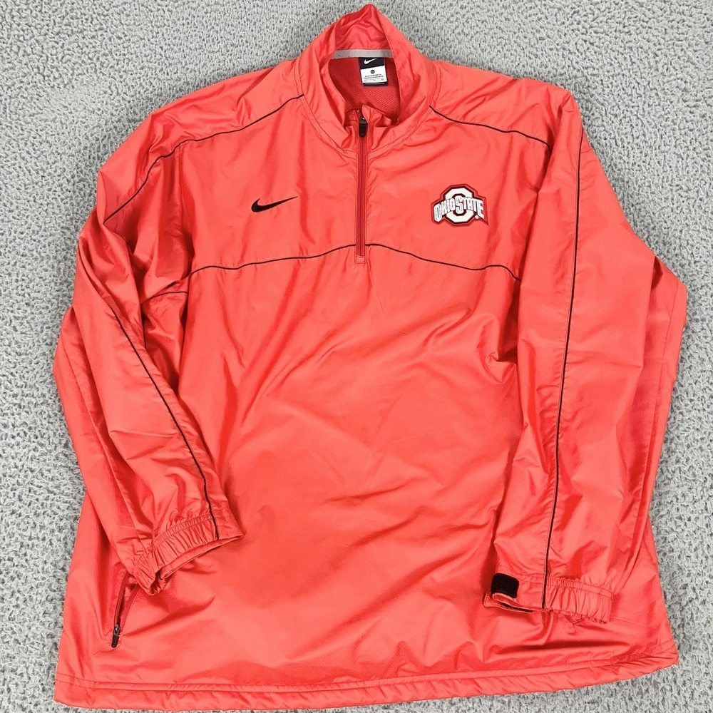 Ohio State Buckeyes Jacket Mens‎ XL Red NCAA Football Nike Quarter Zip Pullover